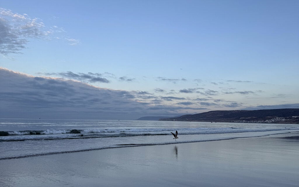 sunrise in crocro beach tamraght morocco