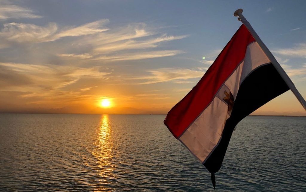 Ägypten Flagge, Sonnenuntergang, Reisebericht, Ägypten
