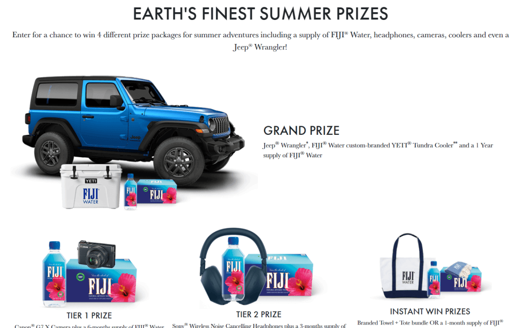 Fiji Water Sweepstakes