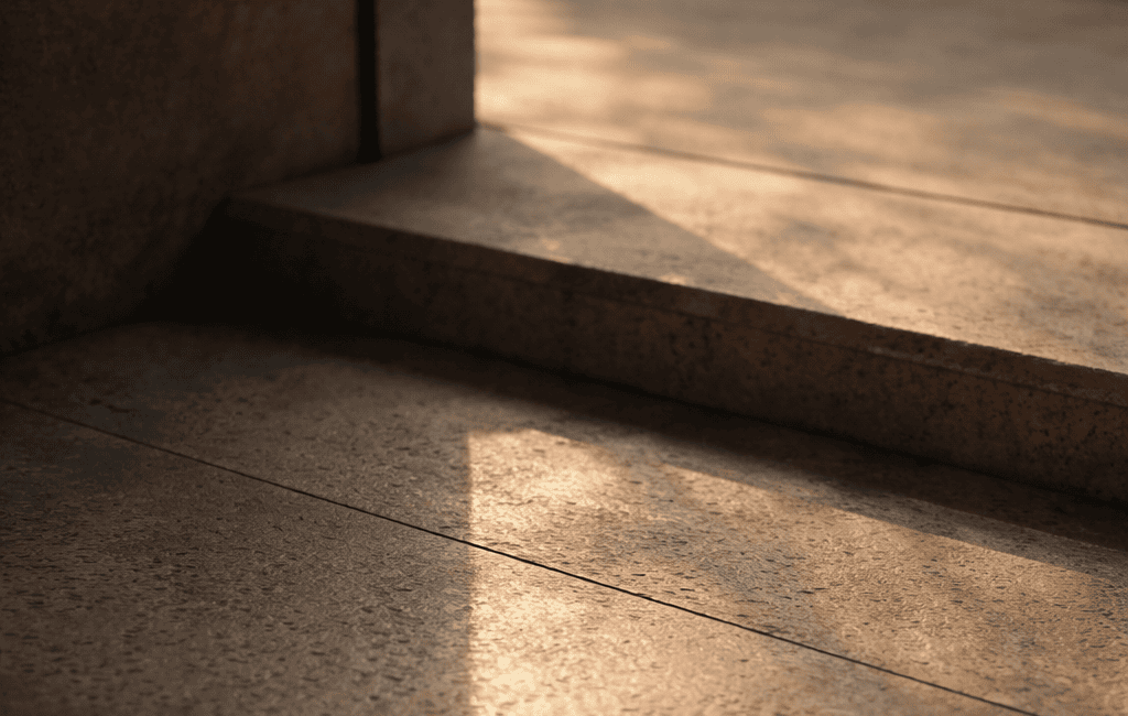 Architectural concrete detail with morning light and shadow by Bittoni Architects in Los Angeles