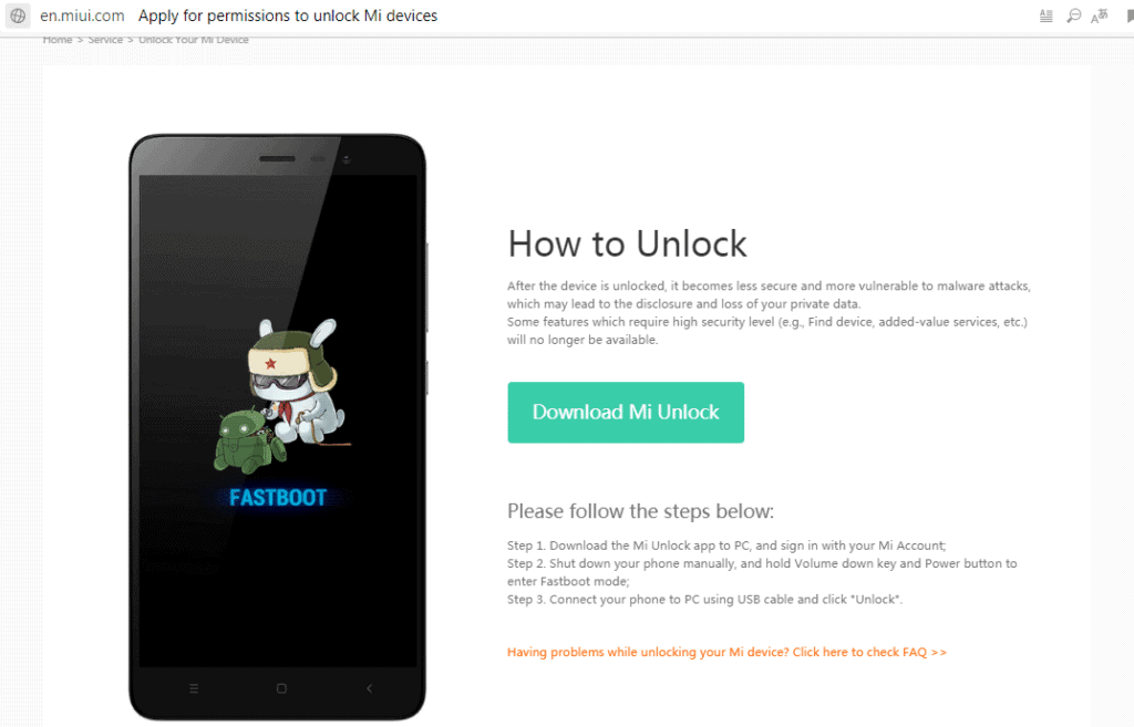 mi unlock