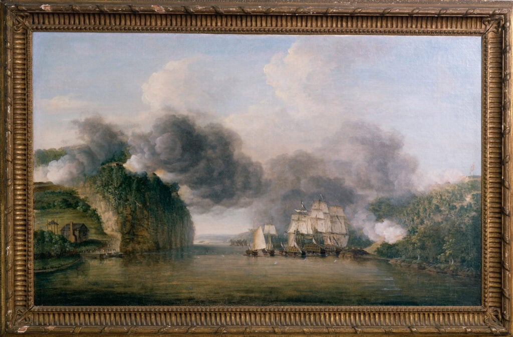 The Forcing of the Hudson River Passage, October 9, 1776. Painting by Dominic Serres, 1779. Credit: Winterthur Museum, Garden & Library