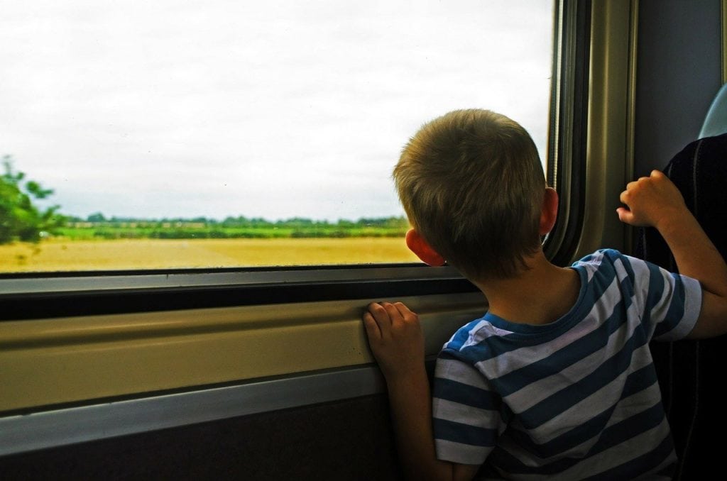 Zug, Bahn, Kind, Baby, Anreise, Urlaub