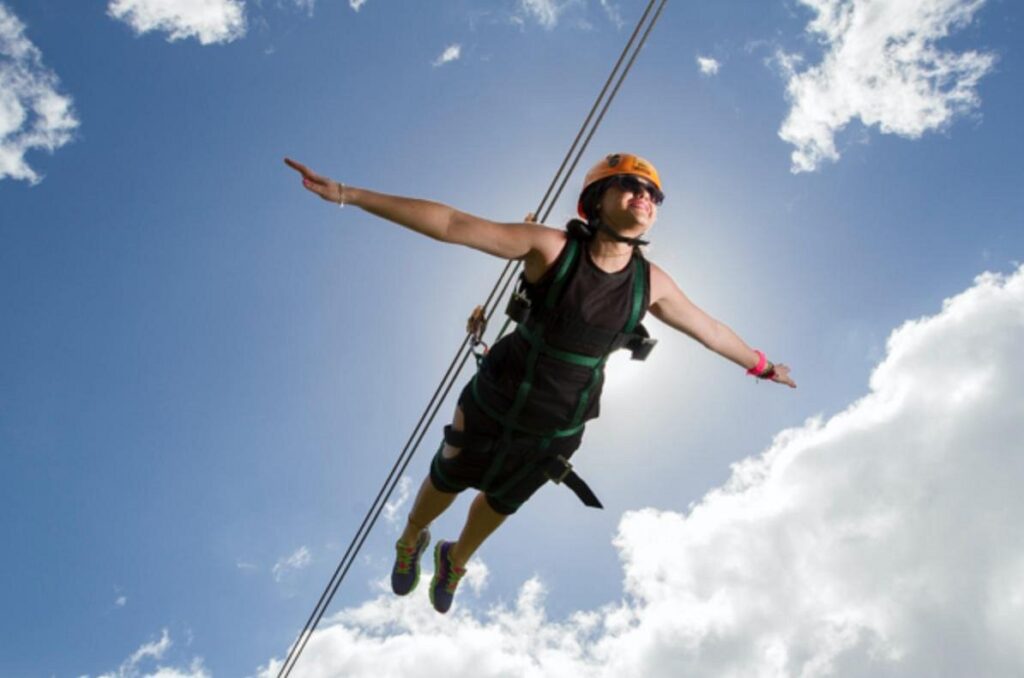 Guests preparing for zipline tours in Puerto Rico at Toro Verde