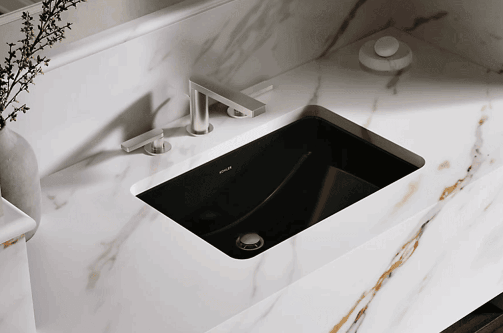 KOHLER UNDERMOUNT BLACK BLACK BATHROOM SINK