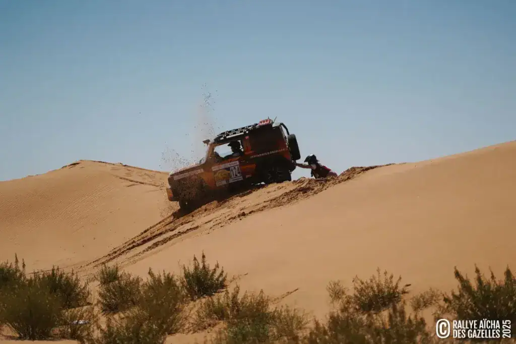 alt= La 35ᵉ édition du Rallye Aïcha des Gazelles du Maroc se tiendra du 27 mars au 11 avril 2026.