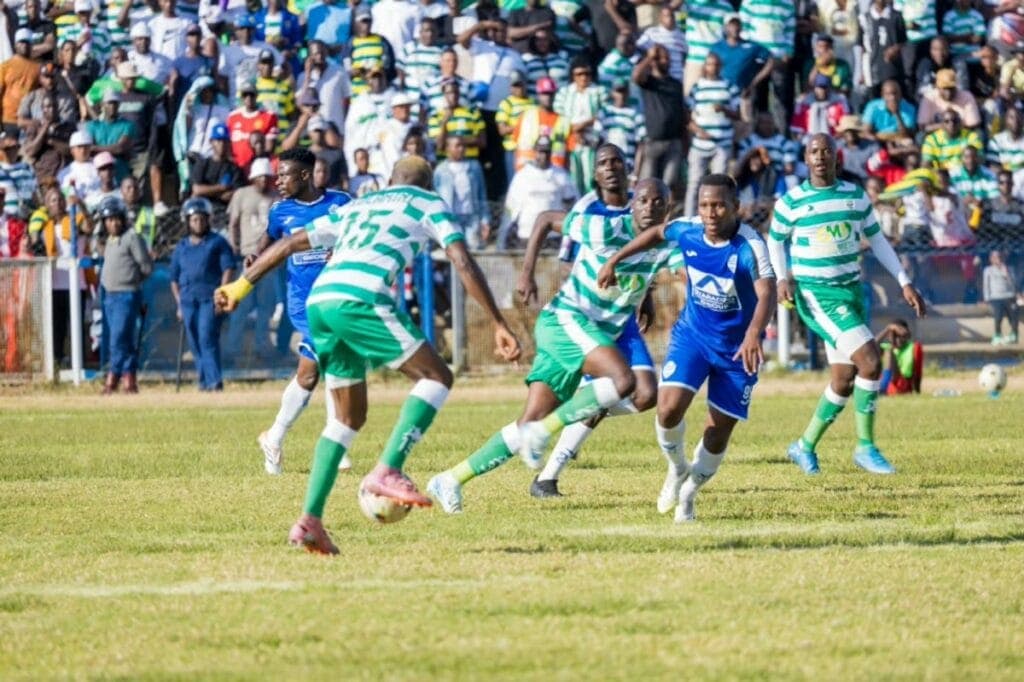 TelOne FC vs Hardrock FC in a Castle Lager Premier Soccer League match played at Ascot stadium
