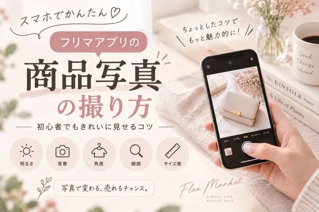 フリマアプリの商品写真撮り方イメージ画像