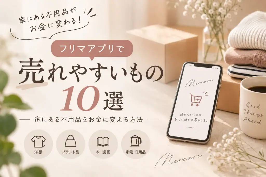 フリマアプリで売れやすいもの10選イメージ画像
