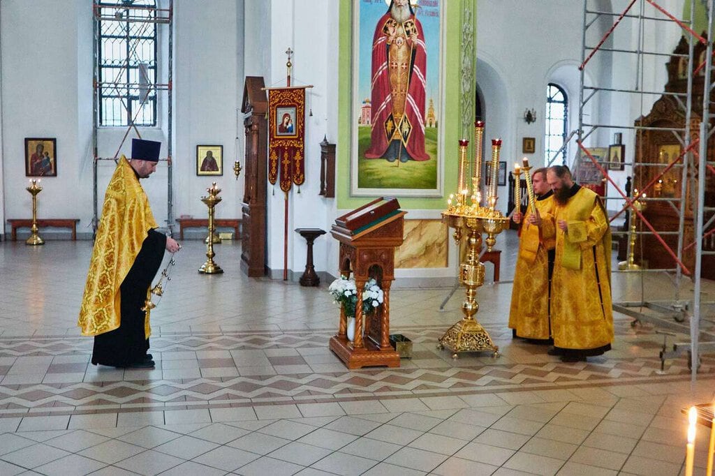 Всенощное бдение в канун Недели 14-й по Пятидесятнице в Вознесенском кафедральном соборе города Касимова