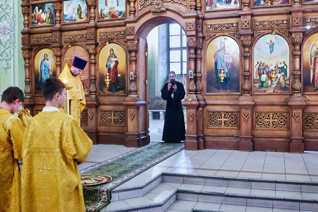 Всенощное бдение в канун Недели 14-й по Пятидесятнице в Вознесенском кафедральном соборе города Касимова