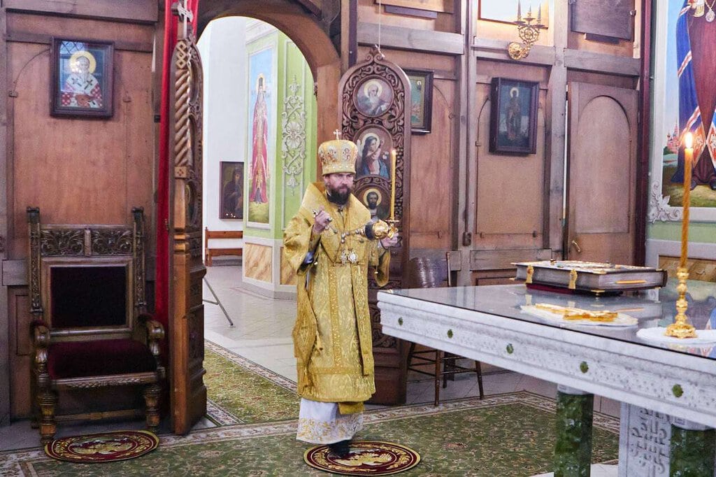 Всенощное бдение в канун Недели 14-й по Пятидесятнице в Вознесенском кафедральном соборе города Касимова