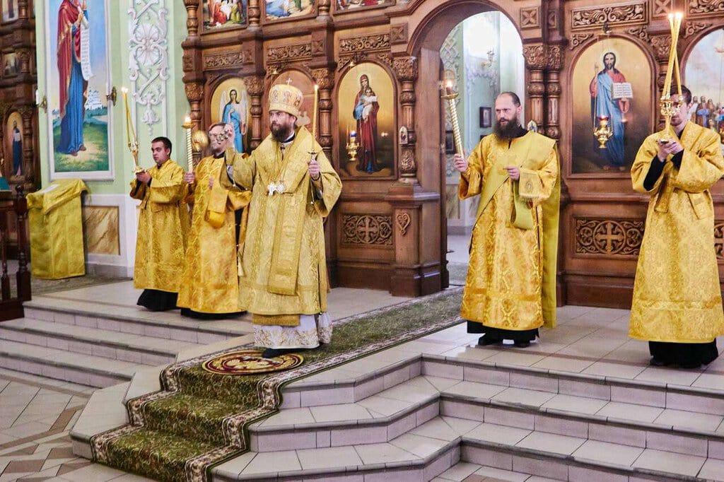 Всенощное бдение в канун Недели 14-й по Пятидесятнице в Вознесенском кафедральном соборе города Касимова