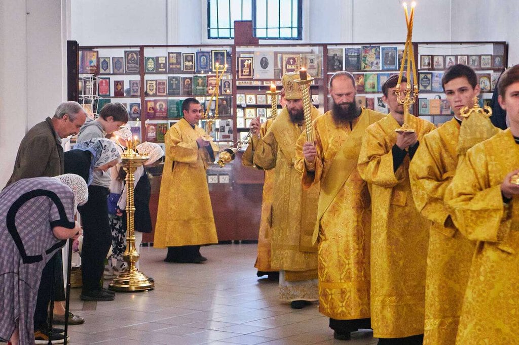 Всенощное бдение в канун Недели 14-й по Пятидесятнице в Вознесенском кафедральном соборе города Касимова