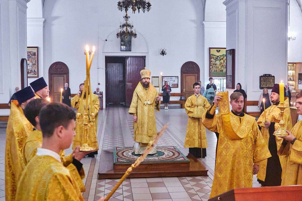 Всенощное бдение в канун Недели 14-й по Пятидесятнице в Вознесенском кафедральном соборе города Касимова