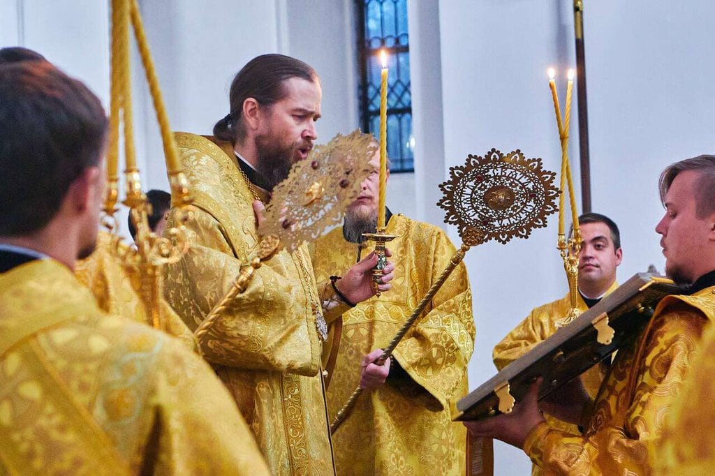 Всенощное бдение в канун Недели 14-й по Пятидесятнице в Вознесенском кафедральном соборе города Касимова