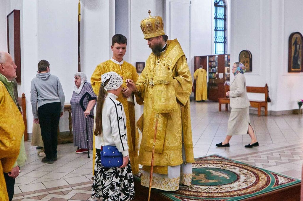 Всенощное бдение в канун Недели 14-й по Пятидесятнице в Вознесенском кафедральном соборе города Касимова
