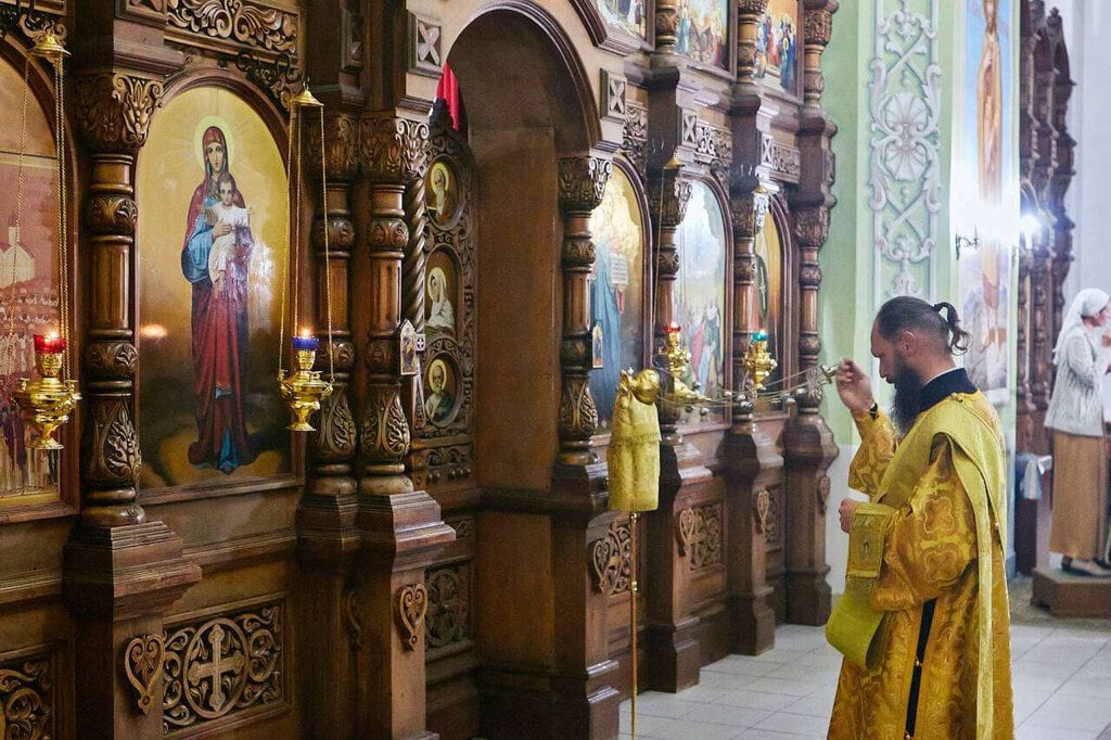 Всенощное бдение в канун Недели 14-й по Пятидесятнице в Вознесенском кафедральном соборе города Касимова