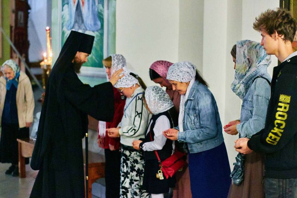 Всенощное бдение в канун Недели 14-й по Пятидесятнице в Вознесенском кафедральном соборе города Касимова