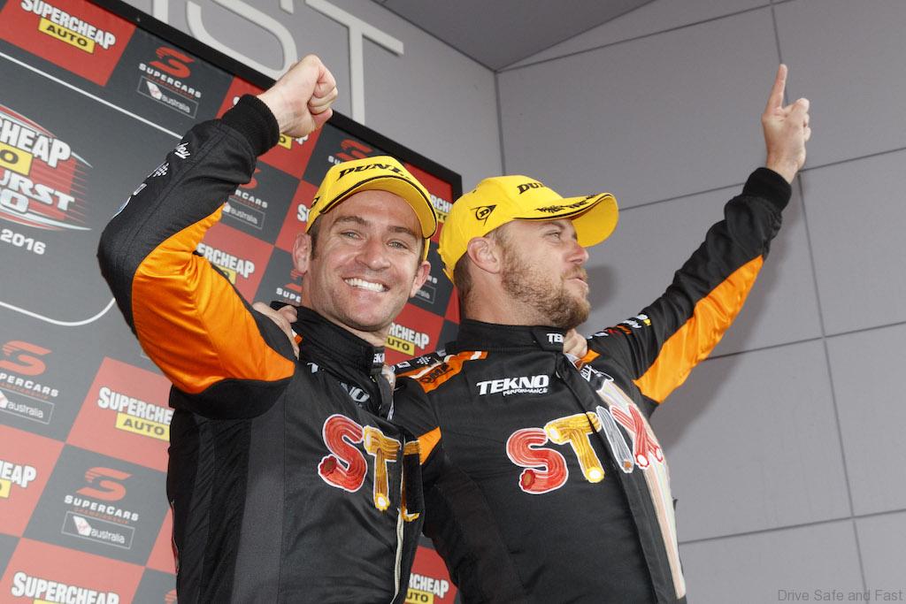 Will Davison and Jonathan Webb of Tekno Autosports win the Supercheap Auto Bathurst 1000,  at the Mount Panorama Circuit, Bathurst, New South Wales, October 09, 2016.