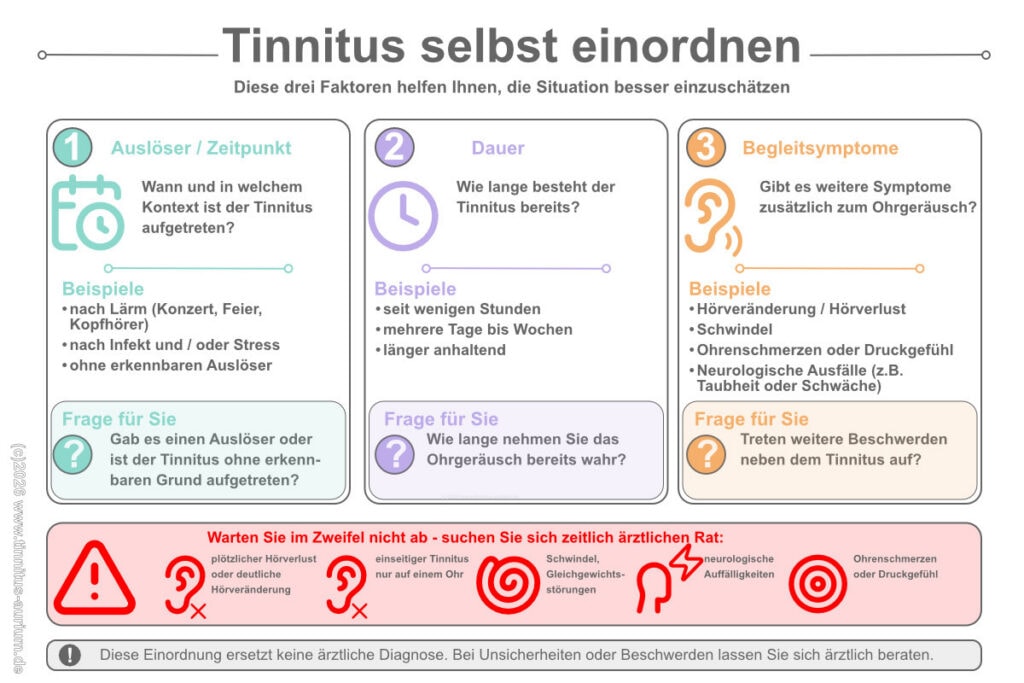 Tinnitus-Aurium selbst einordnen: eine Infografik gibt Anhaltspunkte