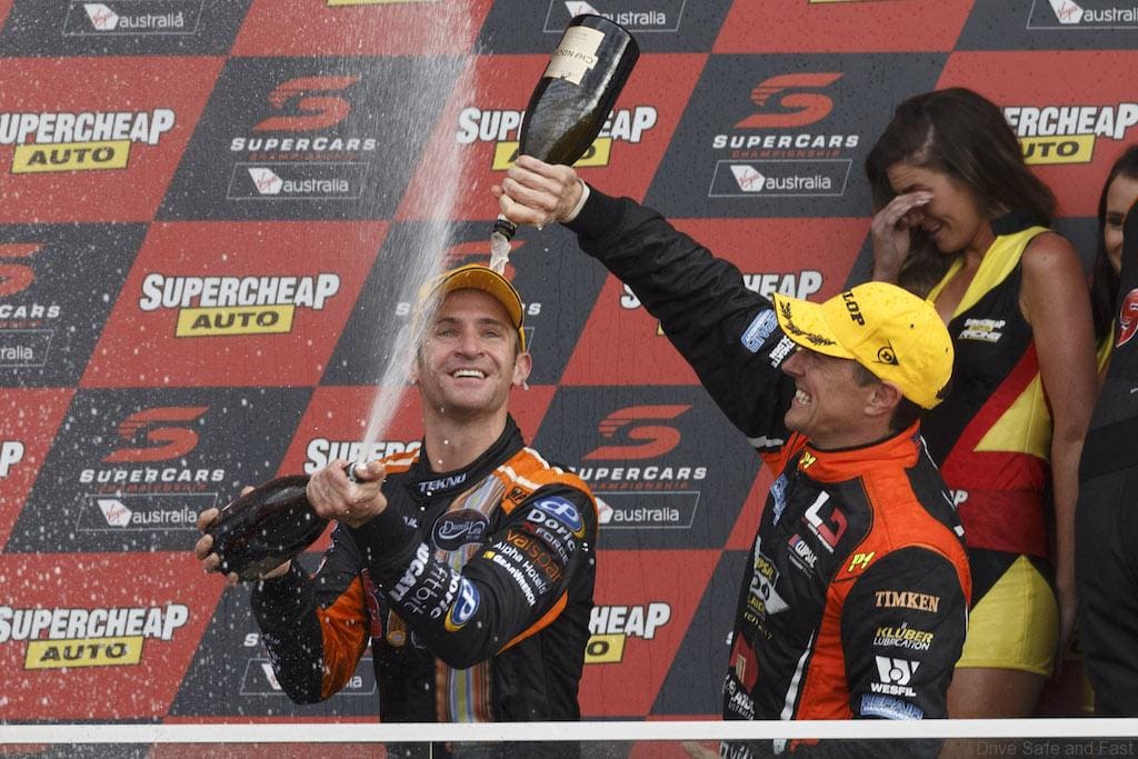 Will Davison and Jonathan Webb of Tekno Autosports win the Supercheap Auto Bathurst 1000,  at the Mount Panorama Circuit, Bathurst, New South Wales, October 09, 2016.