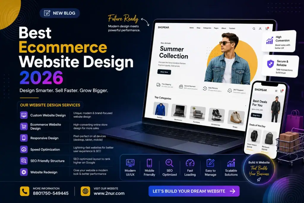 best ecommerce website design 2026at 2nur digital agency