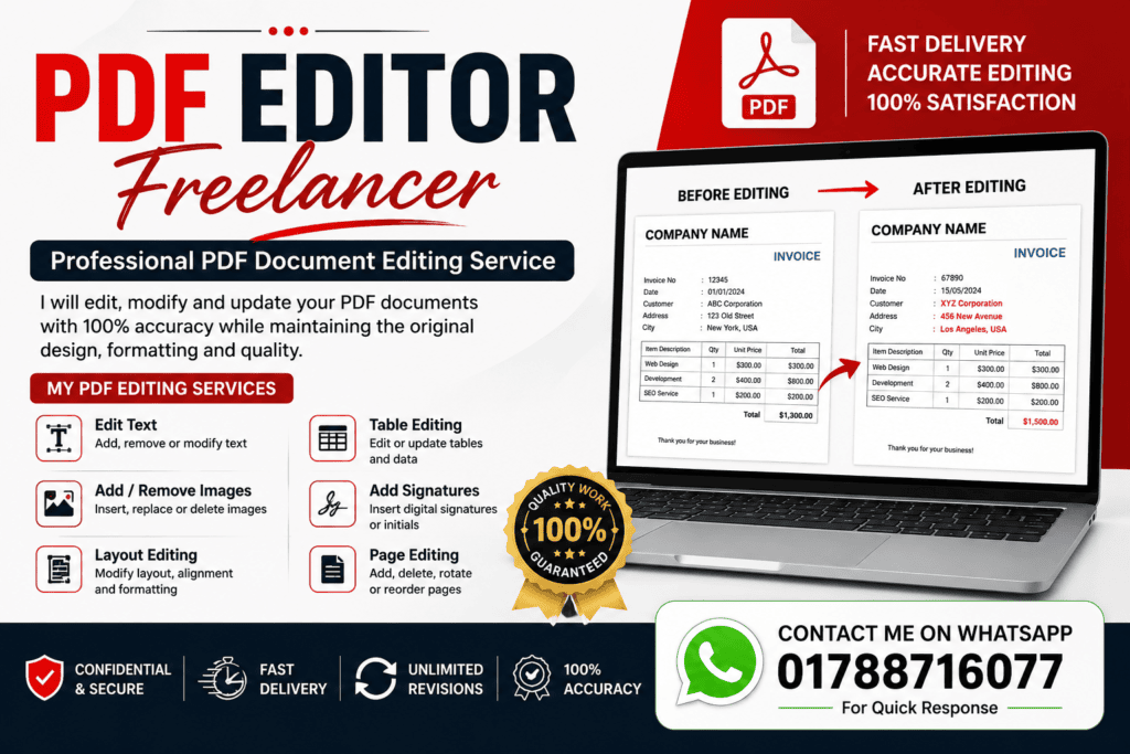 Professional PDF Document Editing Service | Edit PDF Text, Images & Layouts