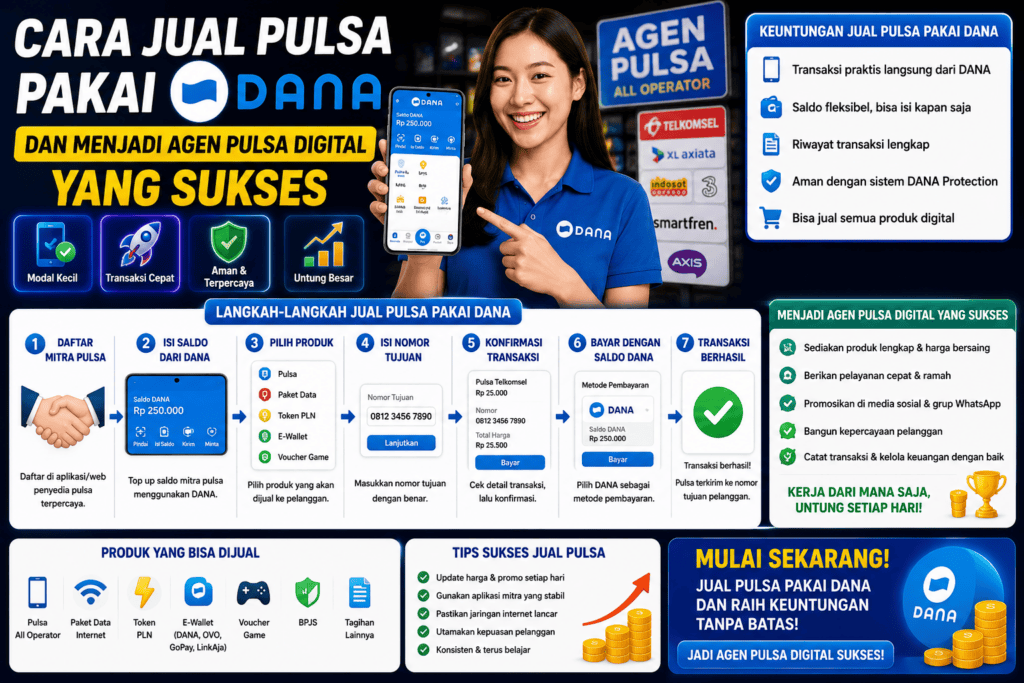 Cara Jual Pulsa Pakai DANA dan Menjadi Agen Pulsa Digital yang Sukses
