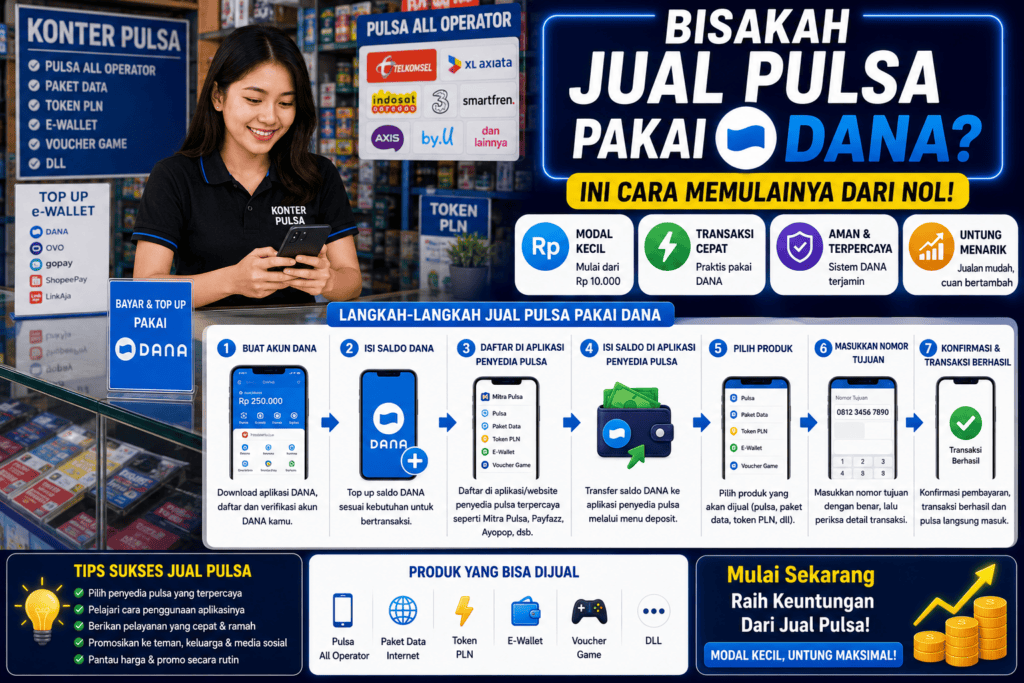 Bisakah Jual Pulsa Pakai DANA? Ini Cara Memulainya dari Nol
