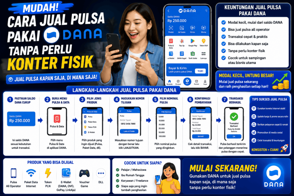 Mudah! Cara Jual Pulsa Pakai DANA Tanpa Perlu Konter Fisik