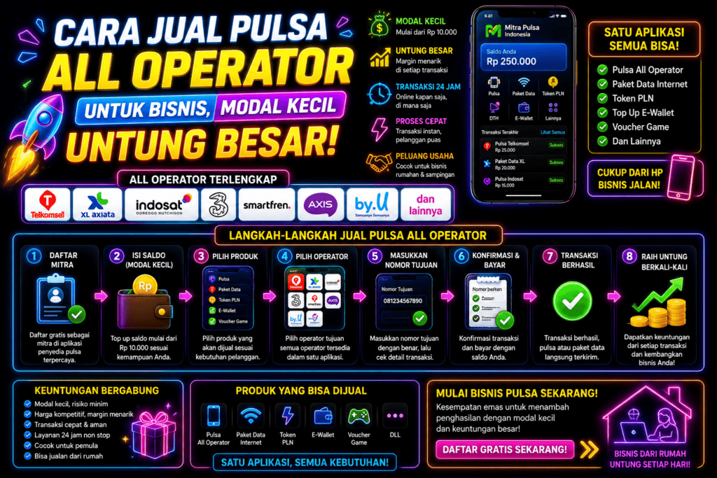 Cara Jual Pulsa All Operator untuk Bisnis, Modal Kecil Untung Besar