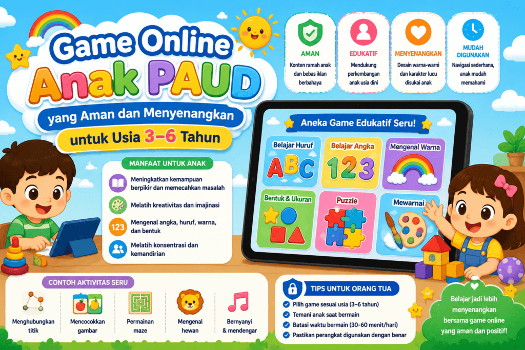Game Online Anak PAUD yang Aman dan Menyenangkan untuk Usia 3–6 Tahun