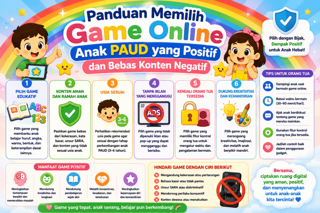 Panduan Memilih Game Online Anak PAUD yang Positif dan Bebas Konten Negatif