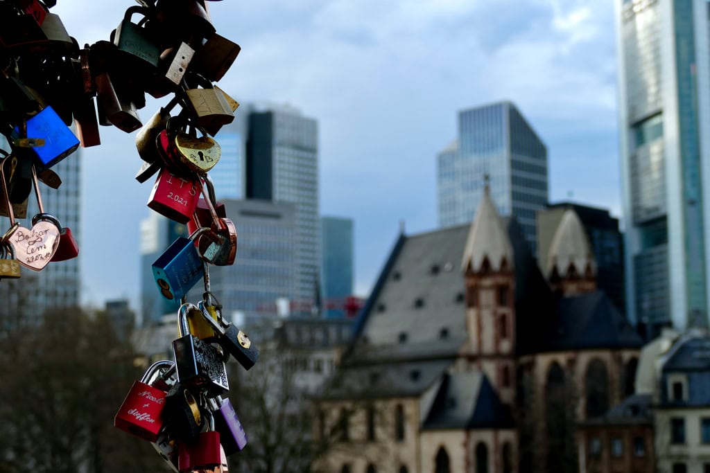 View of Frankfurt from the Eiserne Brücke. Weekend Frankfurt 25 best things