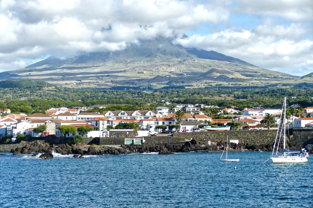 View of Pico Island from the sea.