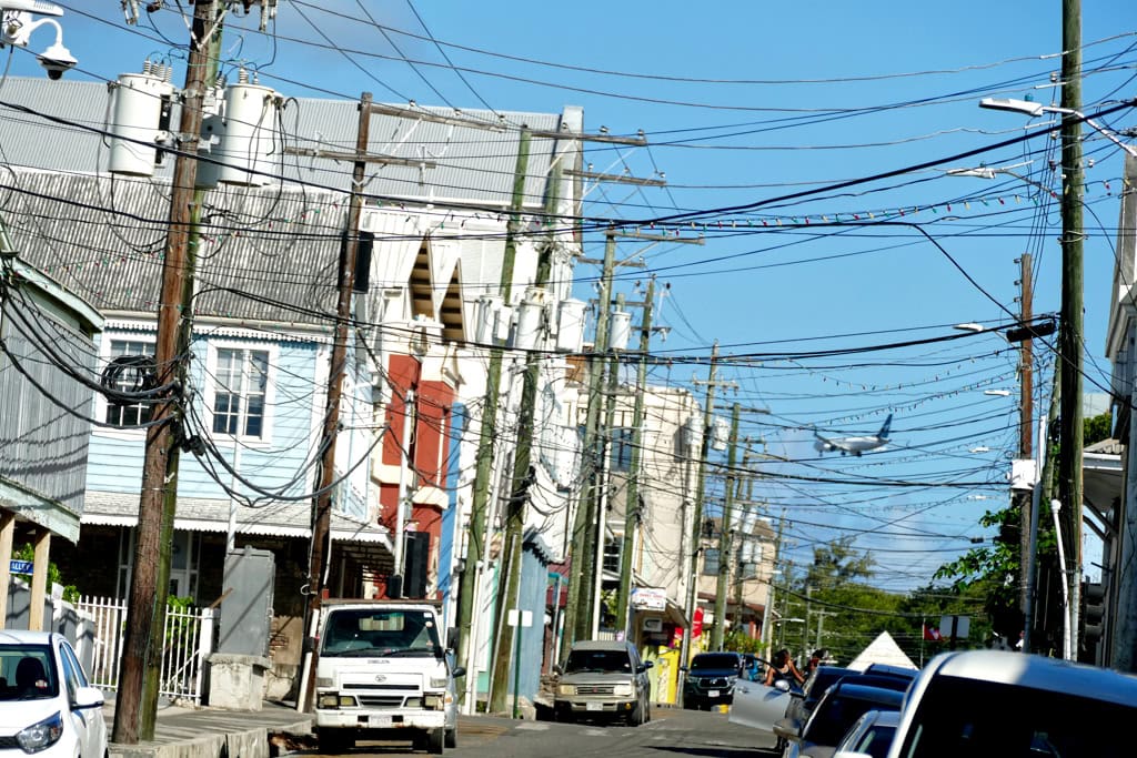 Downtown Saint John's, the capital of Antigua.