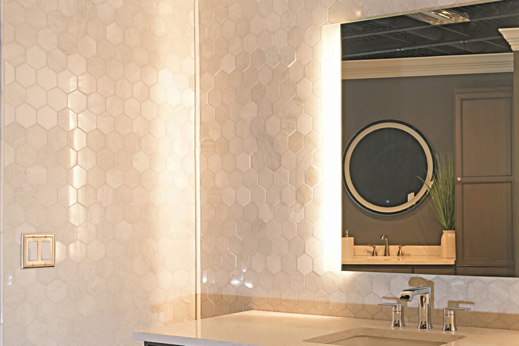 HEXAGON CERAMIC WALL TILE FROM THE TILE SHOP