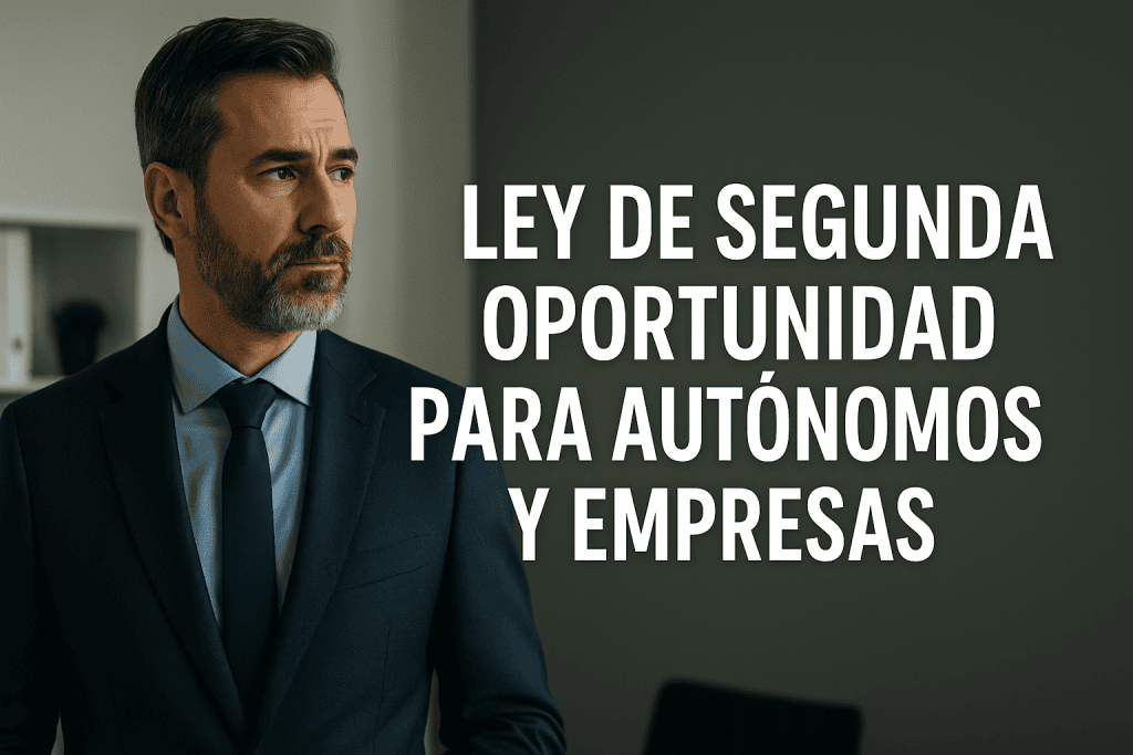 Empresario en su despacho reflexionando sobre la Ley de Segunda Oportunidad para autónomos y empresas en Fuenlabrada y la Comunidad de Madrid.