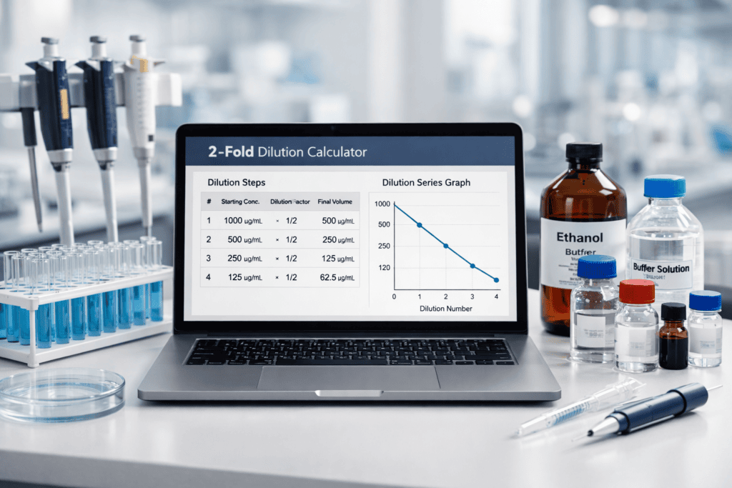 2 fold dilution calculator