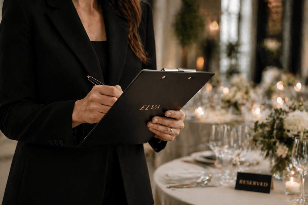 wedding planner working mallorca event coordination tablet