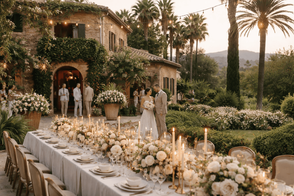 Recepcion de boda en finca mallorquina