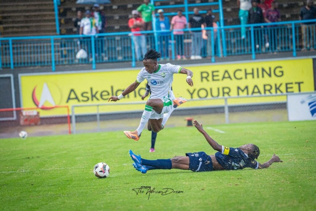 Jarrison Selemani in action against FC Hunters