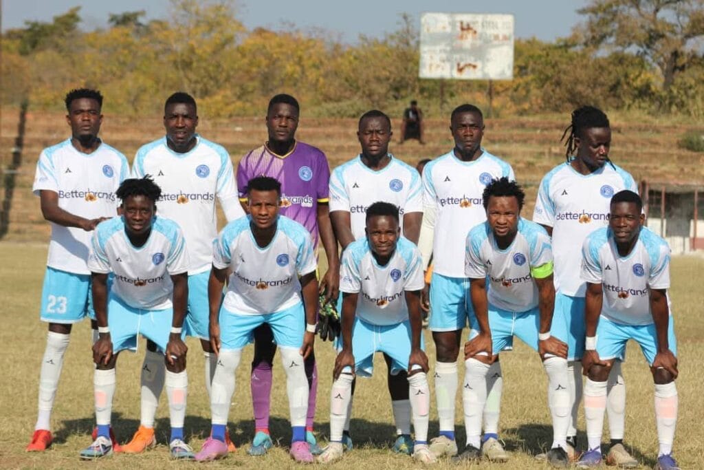 Kwekwe United ahead of a match at Baghdad stadium. Picture by Kwekwe United/Facebook