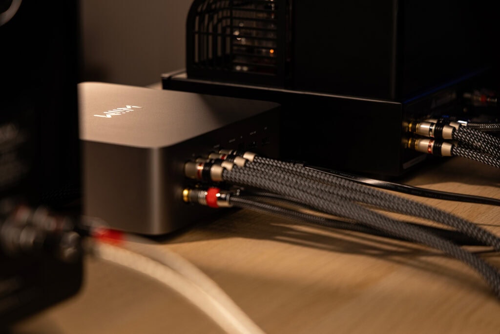 The WiiM Ultra Streamer connected with some serious interconnects.