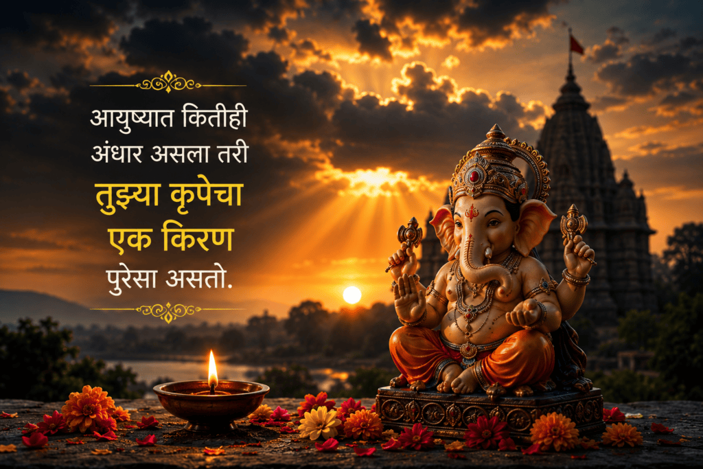 Ganpati Bappa Caption in Marathi Emotional 2026