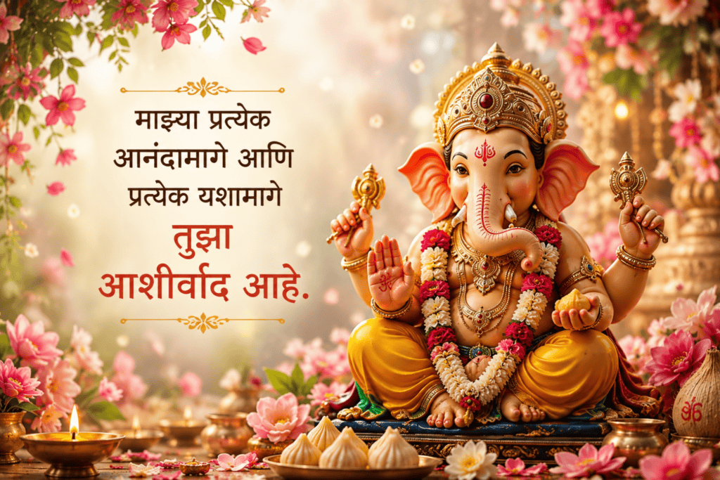 Ganpati Bappa Caption in Marathi Emotional 2026
