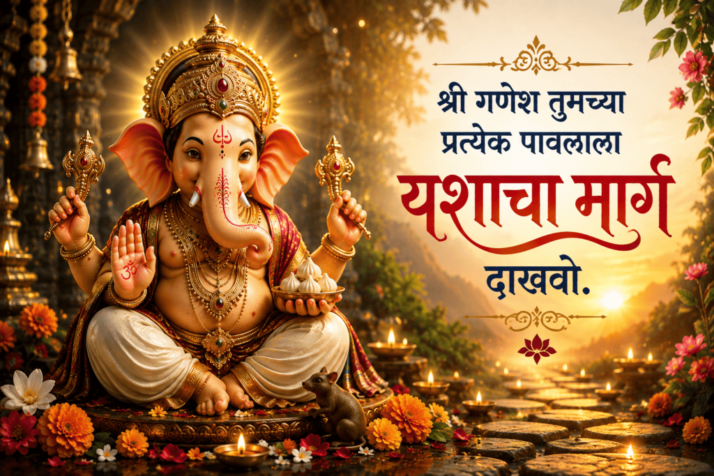 Short Ganesh Chaturthi Wishes in Marathi