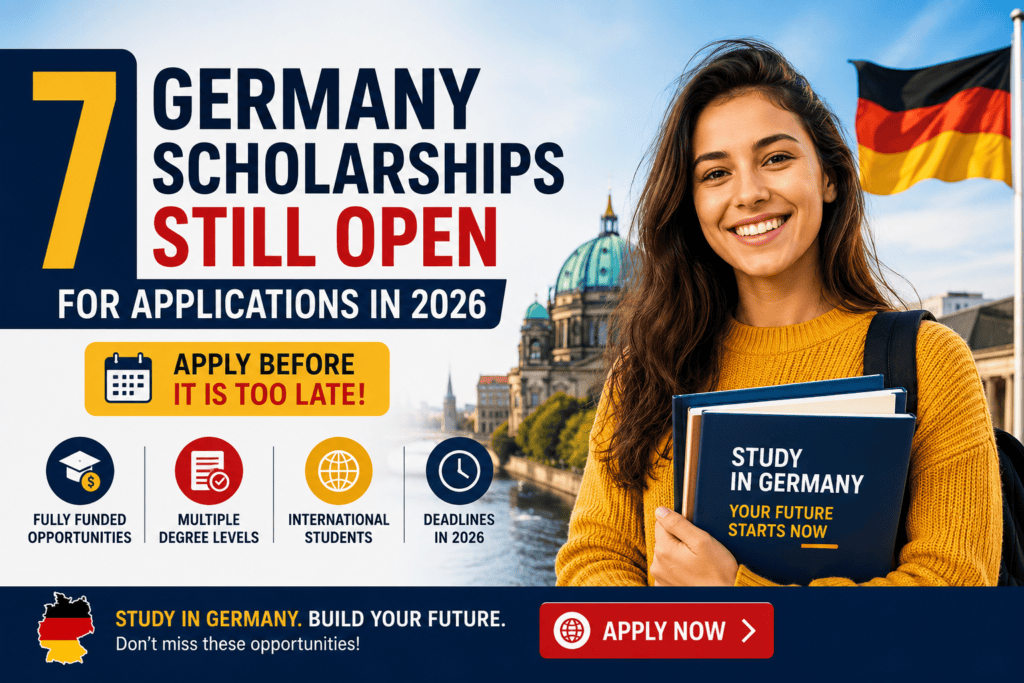 Germany scholarships open 2026 — international students studying at a German university
