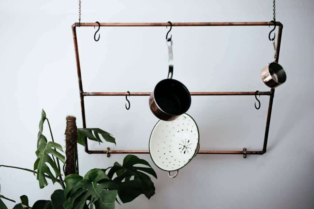 hanging pots in kitchen